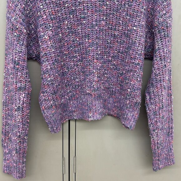 NOBO Womens Polyester/Acrylic Cropped Sweater Size LG Purple Pull Over Crew Neck - Picture 4 of 10